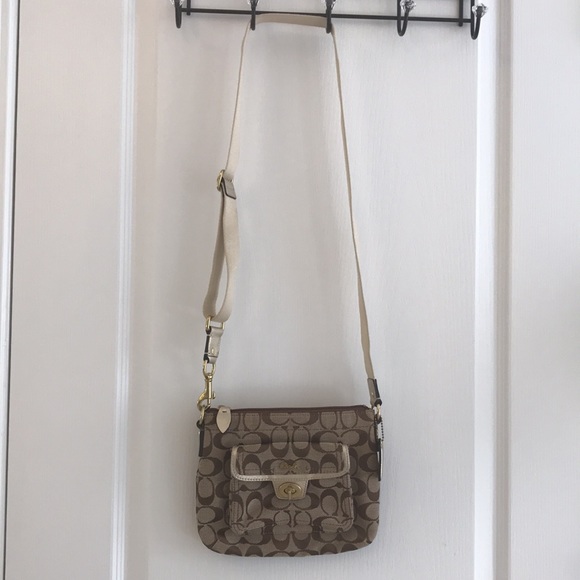 Coach Brown / Tan Signature Crossbody Bag - Picture 6 of 13